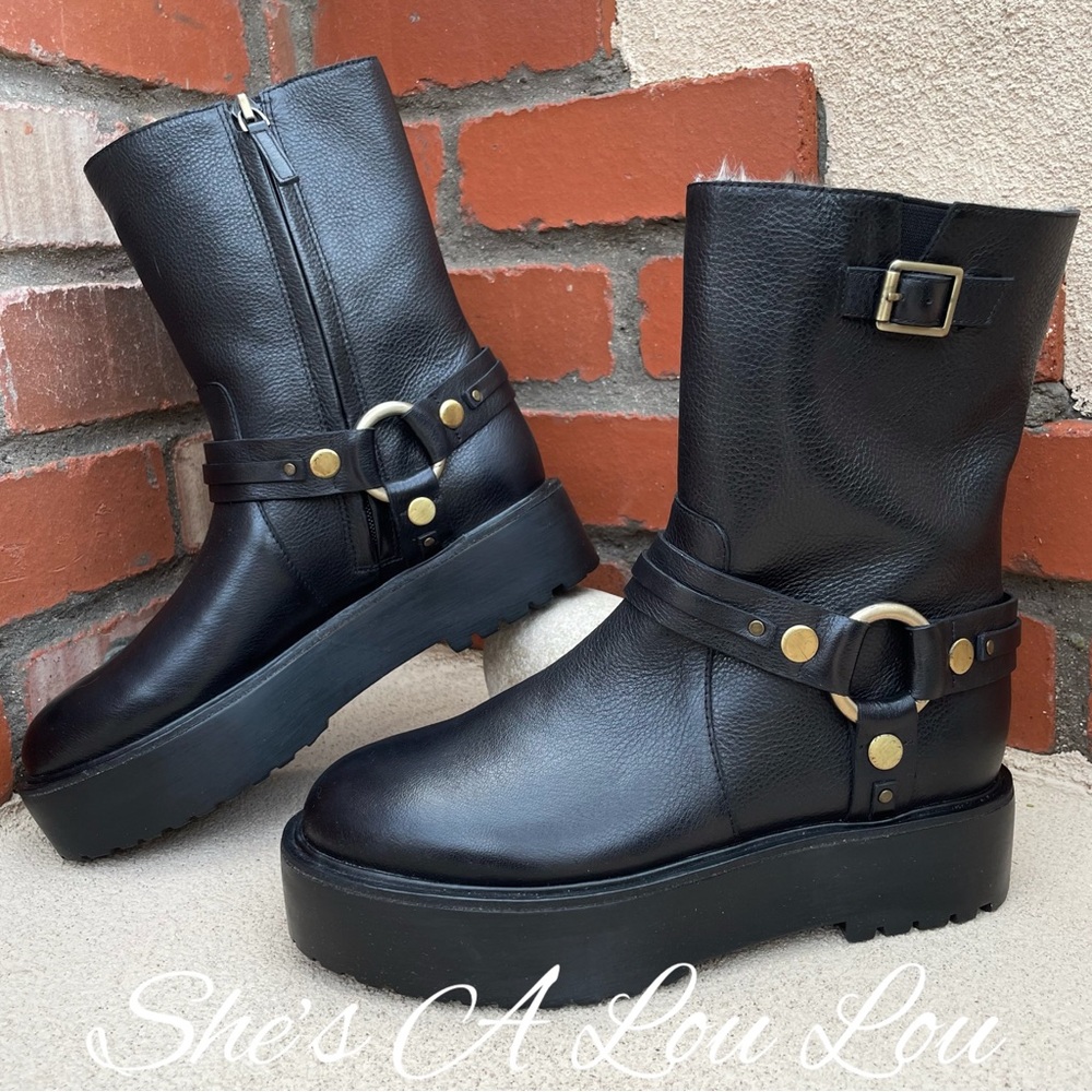 🆕 joie 🏍️ Genuine Leather Moto Harness boots | Sz 6 - 6.5